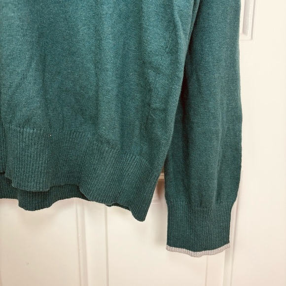 Hawker Rye NWT Forest Green Hooded Pullover Sweater Cotton Cashmere - Picture 5 of 7